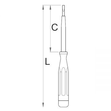 Unior 630VDE - Surubelnita detectoare cu varf plat 0.6x3.5 mm 90 mm 180 mm izolatie 1000 V