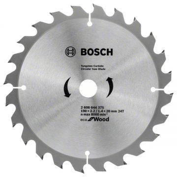 Bosch Eco for Wood - Panza fierastrau circular lemn 190x20/16x2.2 mm 24 dinti