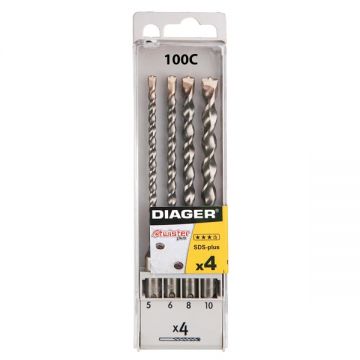 Diager 110 - Set burghie SDS-Plus 5-10 mm 4 bucati