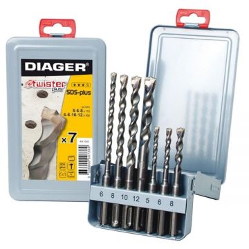 Diager 110 - Set burghie SDS-Plus 5-12 mm 7 bucati beton armat