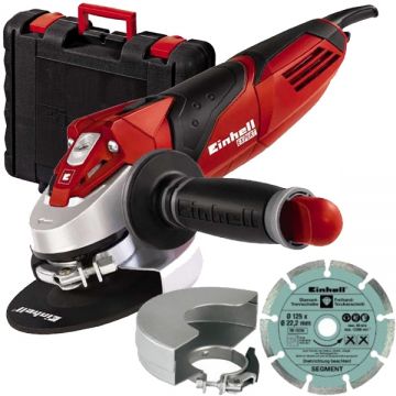 Einhell TE-AG 125/750 Kit - Polizor unghiular cu fir 750 W 125 mm valiza plastic accesorii