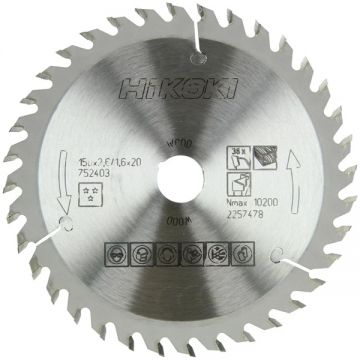 HiKOKI 752403 - Panza fierastrau circular lemn 150x20/16x2.6 mm 36 dinti