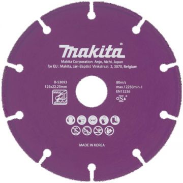 Makita B-53693 - Disc diamantat de taiere segmentat 125x22.2x1.3 mm taiere uscata