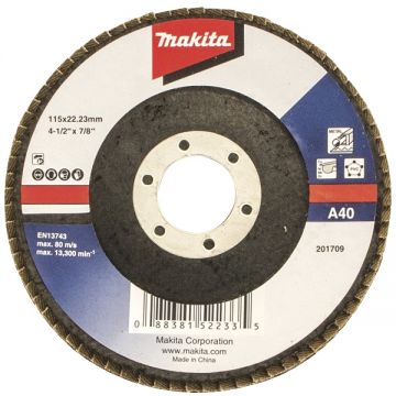 Makita D-63432 - Disc lamelar profil convex 115x22.2 mm granulatie 40