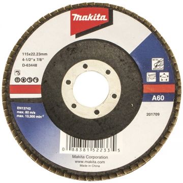 Makita D-63448 - Disc lamelar profil convex 115x22.2 mm granulatie 60