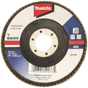 Makita D-63454 - Disc lamelar profil convex 115x22.2 mm granulatie 80