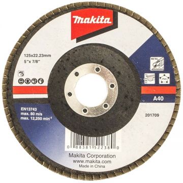 Makita D-63476 - Disc lamelar profil convex 125x22.2 mm granulatie 40