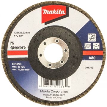 Makita D-63498 - Disc lamelar profil convex 125x22.2 mm granulatie 80