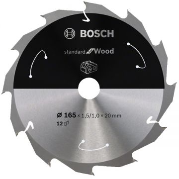 Bosch Standard for Wood - Panza fierastrau circular lemn 165x20x1.5 mm 12 dinti