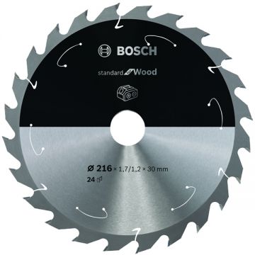 Bosch Standard for Wood - Panza fierastrau circular lemn 216x30x1.7 mm 24 dinti