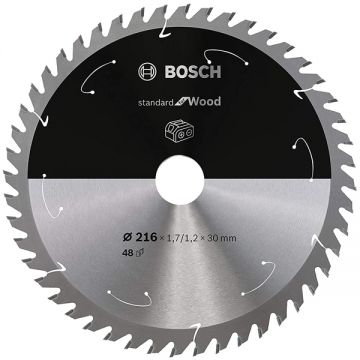 Bosch Standard for Wood - Panza fierastrau circular lemn 216x30x1.7 mm 48 dinti