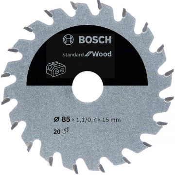 Bosch Standard for Wood - Panza fierastrau circular lemn 85x15x1.1 mm 20 dinti