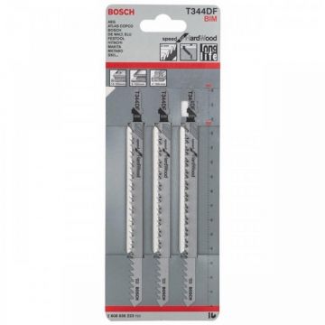 Bosch T 344 DF - Set panze fierastrau pendular tija cu un prag de prindere (T) 152 mm lemn taiere dreapta grosiera 3 bucati