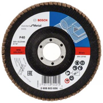 Bosch X431 - Disc lamelar profil convex 125x22.2 mm granulatie 40