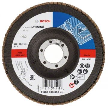 Bosch X431 - Disc lamelar profil convex 125x22.2 mm granulatie 80