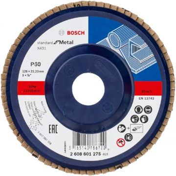 Bosch X431 - Disc lamelar profil drept 125x22.2 mm granulatie 60