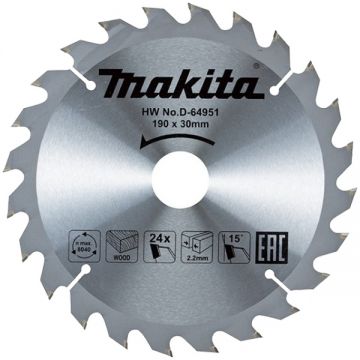 Makita D-64951 - Panza fierastrau circular lemn 190x30x2.2 mm 24 dinti