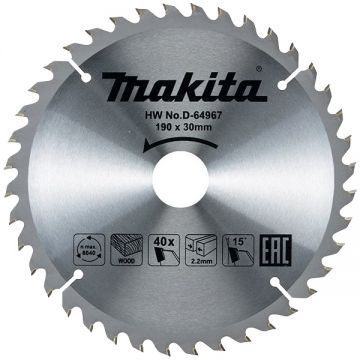 Makita D-64967 - Panza fierastrau circular lemn 190x30x2.2 mm 40 dinti