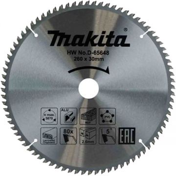 Makita D-65648 - Panza fierastrau circular multimaterial 260x30x2.6 mm 80 dinti