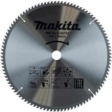 Makita D-65707 - Panza fierastrau circular multimaterial 355x30x3 mm 100 dinti