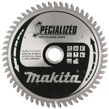 Makita SPECIALIZED - Panza fierastrau circular aluminiu 165x20x2 mm 56 dinti