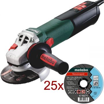 Metabo WEA 17-125 QUICK - Polizor unghiular cu fir 1700 W 125 mm turatie constanta protectie suprasarcina maner antivibratii pornire lina accesorii