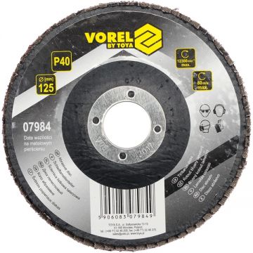 Vorel 07984 - Disc lamelar profil drept 125x22.2 mm granulatie 40