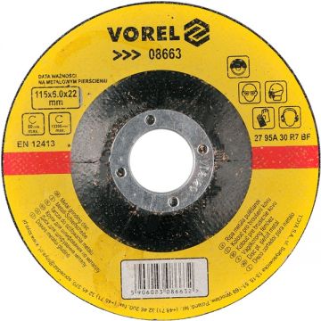 Vorel 08663 - Disc polizare metal 115x22x6 mm