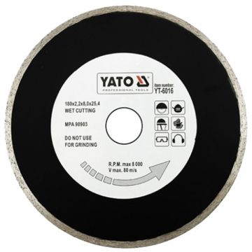 Yato YT-6016 - Disc diamantat de taiere continuu 180x25.4x2.2 mm taiere umeda