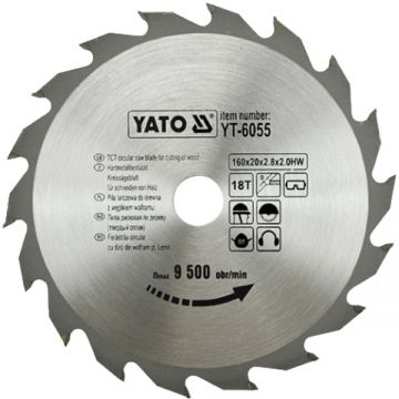 Yato YT-6055 - Panza fierastrau circular lemn 160x20x2.8 mm 18 dinti