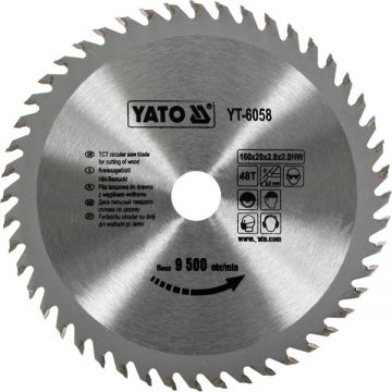 Yato YT-6058 - Panza fierastrau circular lemn 160x20x2.8 mm 48 dinti