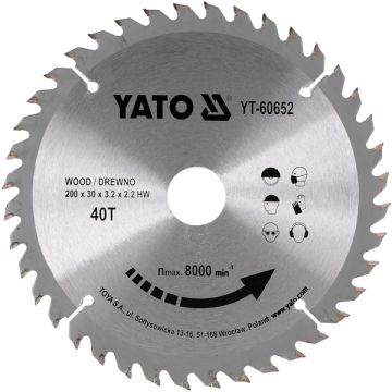 Yato YT-60652 - Panza fierastrau circular lemn 210x30x3.2 mm 40 dinti