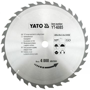 Yato  YT-6085 - Panza fierastrau circular lemn 400x30x3.8 mm 32 dinti