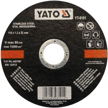 Yato YT-6101 - Disc taiere inox 115x22.2x1.2 mm 1 buc