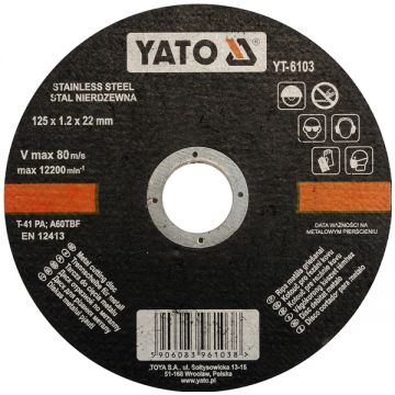 Yato YT-6103 - Disc taiere inox 125x22x1.2 mm 1 buc