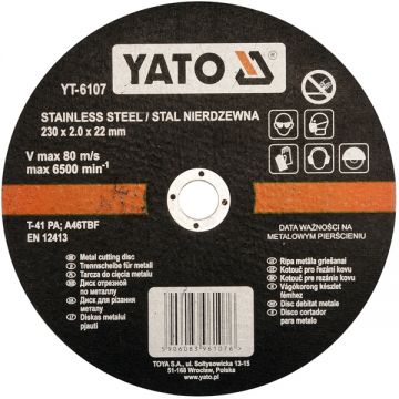 Yato YT-6107 - Disc taiere inox 230x22x2 mm 1 buc