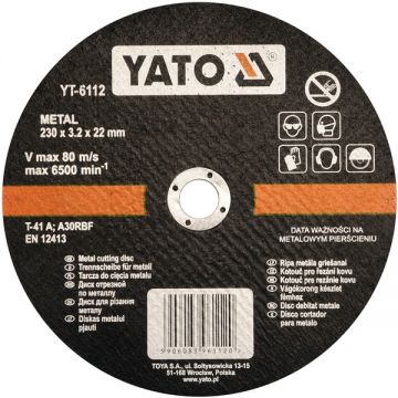 Yato  YT-6112 - Disc taiere metal 230x22x3.2 mm 1 buc