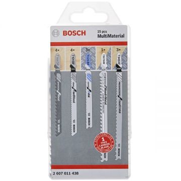 Bosch 2607011438 - Set panze fierastrau pendular tija cu un prag de prindere (T) 92-132 mm multimaterial taiere mixta 15 bucati