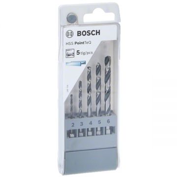 Bosch PointTeQ - Set burghie metal HSS 2-6 mm tija hexagonala 5 bucati