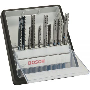 Bosch Robust Line - Set panze fierastrau pendular tija cu un prag de prindere (T) - mm lemn taiere mixta 10 bucati