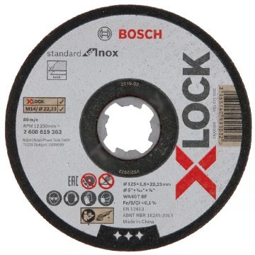 Bosch X-LOCK - 10 x Disc taiere inox 125x22.2x1.6 mm