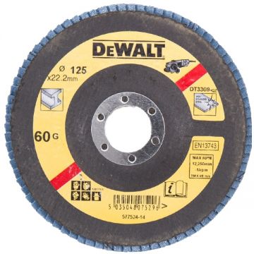 DeWalt DT3309 - Disc lamelar profil drept 125x22.2 mm granulatie 60