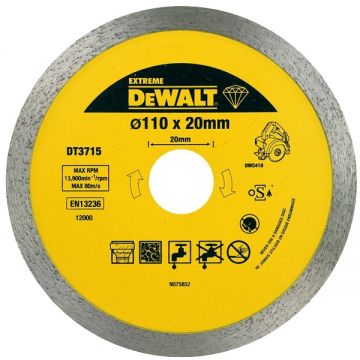 Dewalt DT3715 - Disc diamantat de taiere continuu 110x20x1.6 mm taiere umeda si uscata