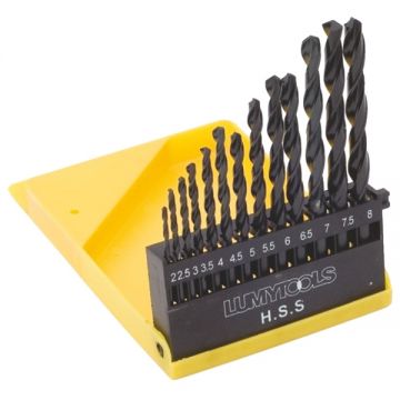 LumyTools LT22180 - Set burghie metal HSS 2-8 mm tija cilindrica 13 bucati