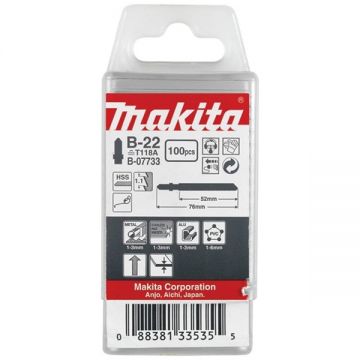 Makita B-22 - Set panze fierastrau pendular tija cu un prag de prindere (T) 50 mm metal taiere dreapta fina 100 bucati