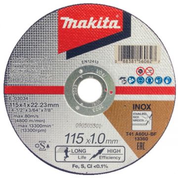 Makita E-03034 - Disc taiere inox 115x22.2x1 mm 1 buc