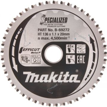 Makita SPECIALIZED - Panza fierastrau circular inox 136x20x1.1 mm 45 dinti