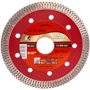 Raider RD-DD21 - Disc diamantat de taiere continuu 115x22.2x- mm taiere uscata