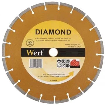 Wert W2711-125 - Disc diamantat de taiere segmentat 125x22.2x2.1 mm taiere uscata