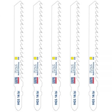 Wilpu HGS 14 BI - Set panze fierastrau pendular tija cu un prag de prindere (T) 100 mm lemn taiere dreapta grosiera 5 bucati